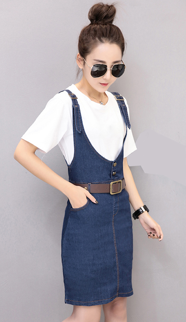 ĐẦM YẾM JEAN CÀI NÚT EO